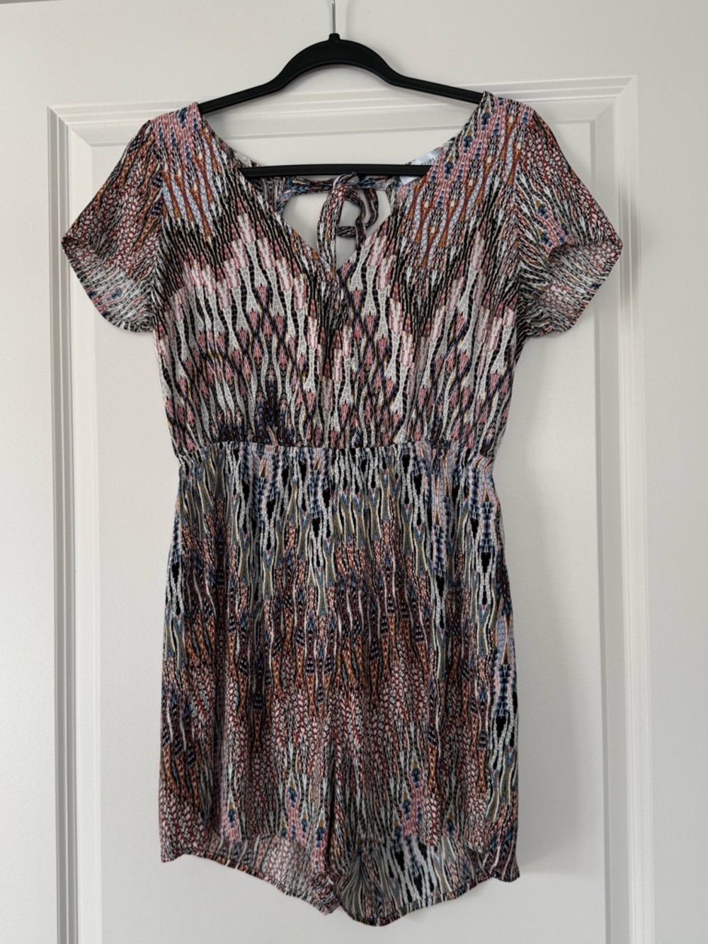 Multicolor Patterned Short Romper